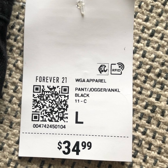 BLACK JOGGERS W/ Drawstring Ankles - Picture 5 of 5